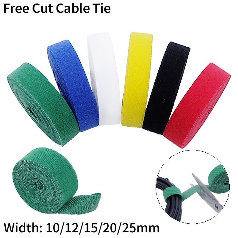Gear Tie Reusable - 5M kendinden yapışkanlı raptiye 10/12/15/20/25mm kanca