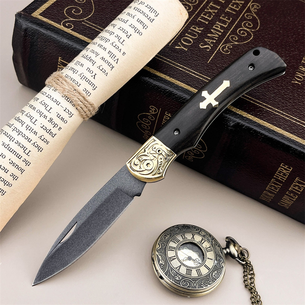 Edc Daily Carry - EDC Cep Katlanır Bıçağı, Abanoz Ahşap