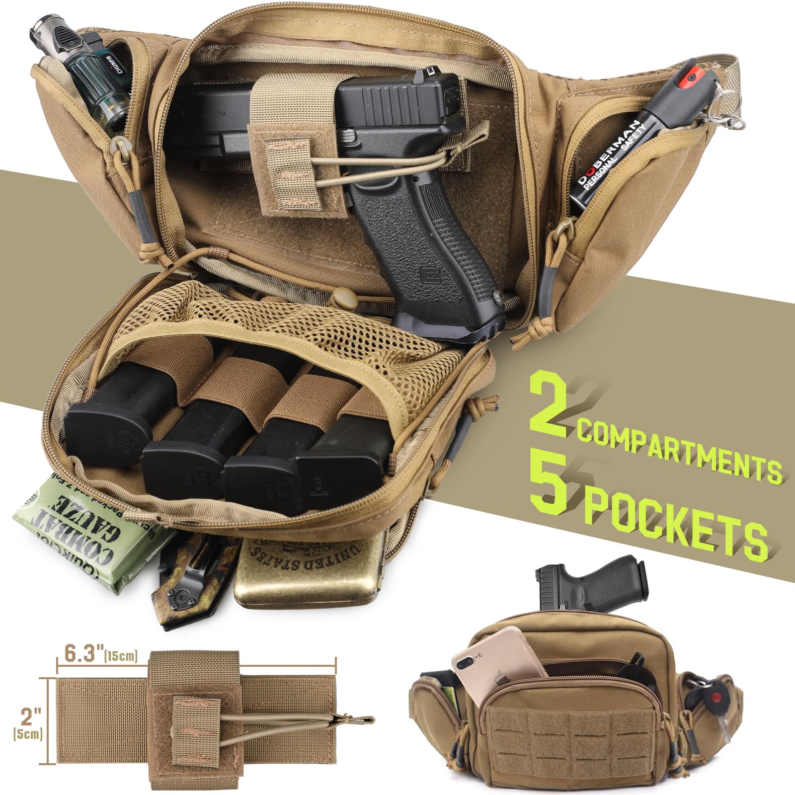 Taktiksel Gizli Taşıma Bel Çan - Edc Concealed Carry Fanny Pack incelemesi ve fiyatı