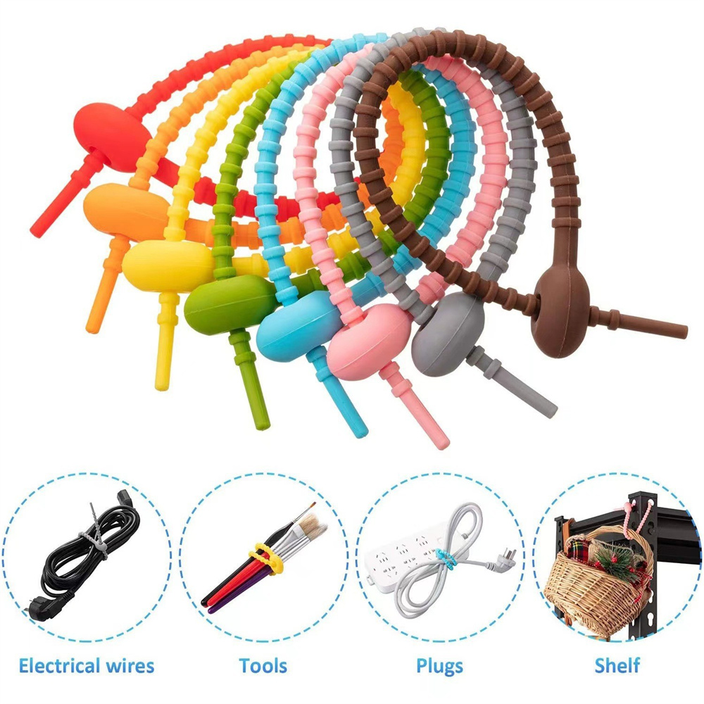 10 adet/grup Çok Renkli Siliko - Gear Tie Reusable incelemesi ve fiyatı